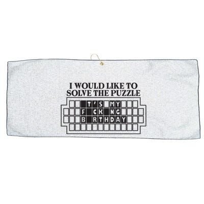 I Would Like To Solve The Puzzle Fuck The Patriarchy Large Microfiber Waffle Golf Towel