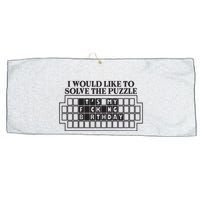 I Would Like To Solve The Puzzle Fuck The Patriarchy Large Microfiber Waffle Golf Towel