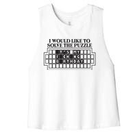 I Would Like To Solve The Puzzle Fuck The Patriarchy Women's Racerback Cropped Tank