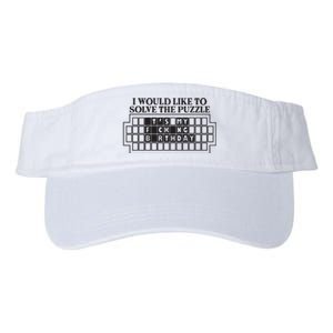 I Would Like To Solve The Puzzle Fuck The Patriarchy Valucap Bio-Washed Visor