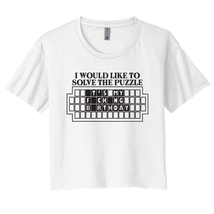 I Would Like To Solve The Puzzle Fuck The Patriarchy Women's Crop Top Tee