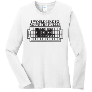 I Would Like To Solve The Puzzle Fuck The Patriarchy Ladies Long Sleeve Shirt