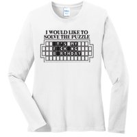 I Would Like To Solve The Puzzle Fuck The Patriarchy Ladies Long Sleeve Shirt