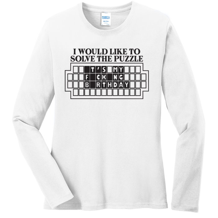 I Would Like To Solve The Puzzle Fuck The Patriarchy Ladies Long Sleeve Shirt