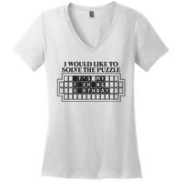 I Would Like To Solve The Puzzle Fuck The Patriarchy Women's V-Neck T-Shirt