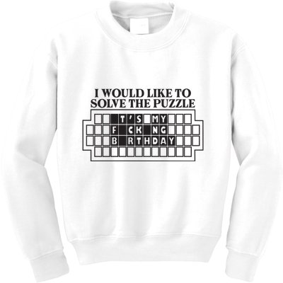 I Would Like To Solve The Puzzle Fuck The Patriarchy Kids Sweatshirt
