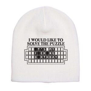 I Would Like To Solve The Puzzle Fuck The Patriarchy Short Acrylic Beanie