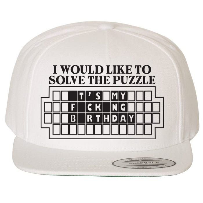 I Would Like To Solve The Puzzle Fuck The Patriarchy Wool Snapback Cap