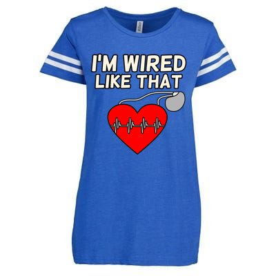 I'm Wired Like That Heart Disease Awareness Survivor Graphic Meaningful Gift Enza Ladies Jersey Football T-Shirt