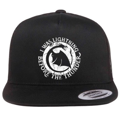 I Was Lightning Before The Thunder Flat Bill Trucker Hat