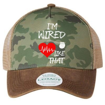 I'm Wired Like That Pacemaker Joke Heart Disease Awareness Funny Gift Legacy Tie Dye Trucker Hat