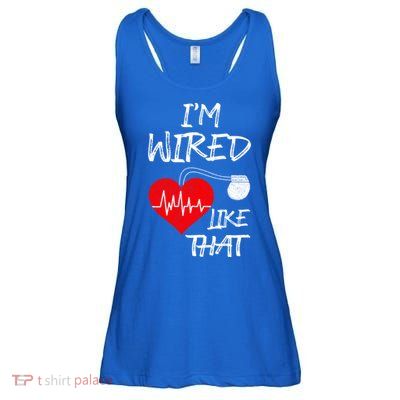 I'm Wired Like That Pacemaker Joke Heart Disease Awareness Funny Gift Ladies Essential Flowy Tank