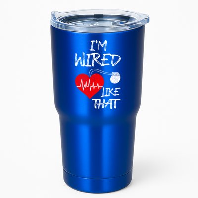 I'm Wired Like That Pacemaker Joke Heart Disease Awareness Funny Gift Tumbler