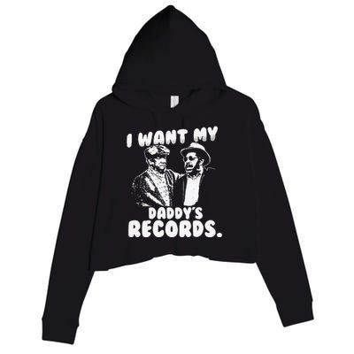 I Want My Daddy Records Crop Fleece Hoodie