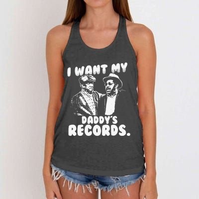 I Want My Daddy Records Women's Knotted Racerback Tank