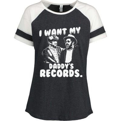 I Want My Daddy Records Enza Ladies Jersey Colorblock Tee