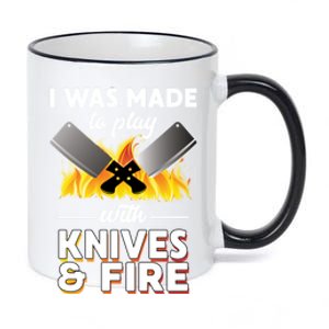 I Was Made To Play With Knives And Fire Chef Tools Gift 11oz Black Color Changing Mug