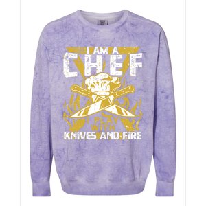 I Was Made To Play With Knives And Fire For Skilled Chef Gift Colorblast Crewneck Sweatshirt