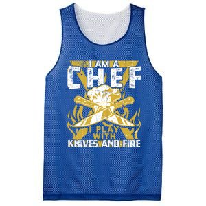 I Was Made To Play With Knives And Fire For Skilled Chef Gift Mesh Reversible Basketball Jersey Tank