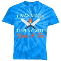 I Was Made To Play With Knives And Fire Funny Chef Costume Gift Kids Tie-Dye T-Shirt