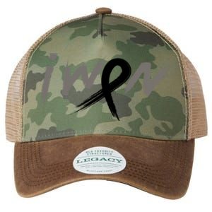 I Won Melanoma Skin Cancer Awareness Ribbon Support Gift Legacy Tie Dye Trucker Hat