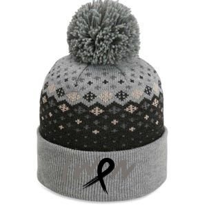 I Won Melanoma Skin Cancer Awareness Ribbon Support Gift The Baniff Cuffed Pom Beanie