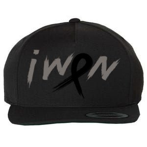 I Won Melanoma Skin Cancer Awareness Ribbon Support Gift Wool Snapback Cap