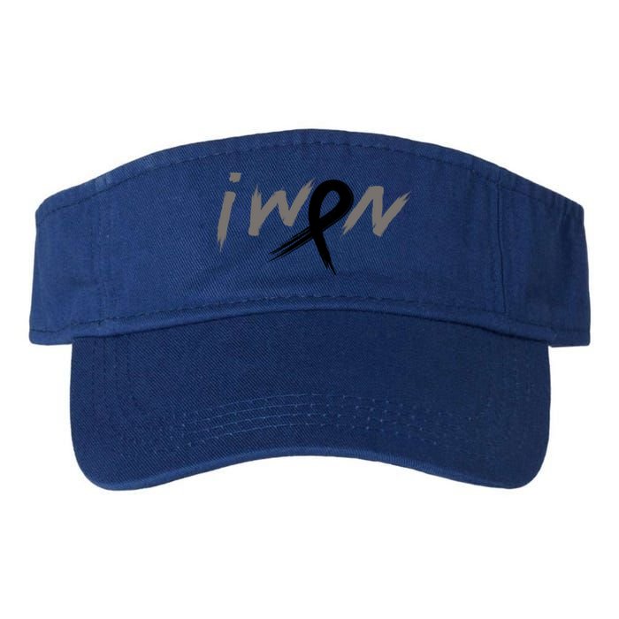 I Won Melanoma Skin Cancer Awareness Ribbon Support Gift Valucap Bio-Washed Visor