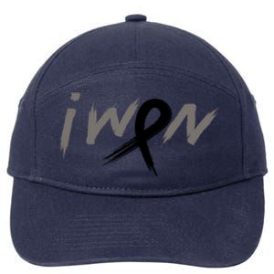 I Won Melanoma Skin Cancer Awareness Ribbon Support Gift 7-Panel Snapback Hat