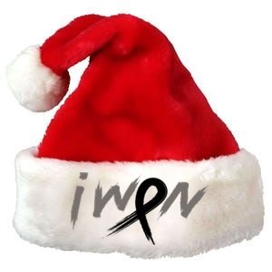 I Won Melanoma Skin Cancer Awareness Ribbon Support Gift Premium Christmas Santa Hat