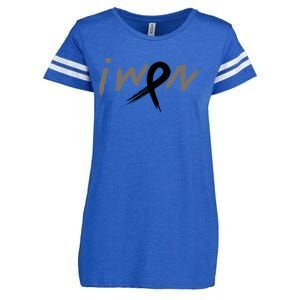 I Won Melanoma Skin Cancer Awareness Ribbon Support Gift Enza Ladies Jersey Football T-Shirt