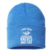 I Was Made To Play With Knives And Fire Kitchen Chef Cooking Great Gift Sustainable Knit Beanie