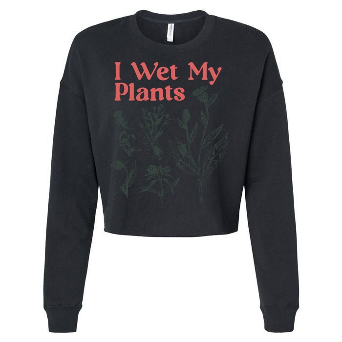 I Wet My Plants Cropped Pullover Crew