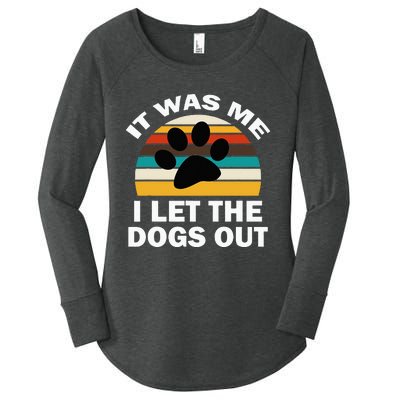 It Was Me I Let The Dogs Out Funny Puppy Lover Women's Perfect Tri Tunic Long Sleeve Shirt