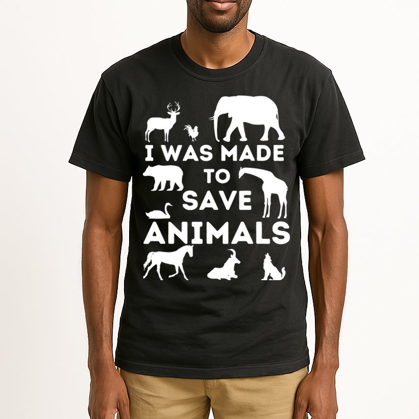I Was Made To Save Animals Animal Rescue Protection Tall T-Shirt