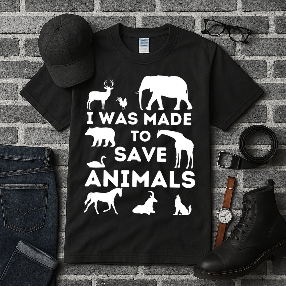 I Was Made To Save Animals Animal Rescue Protection Tall T-Shirt