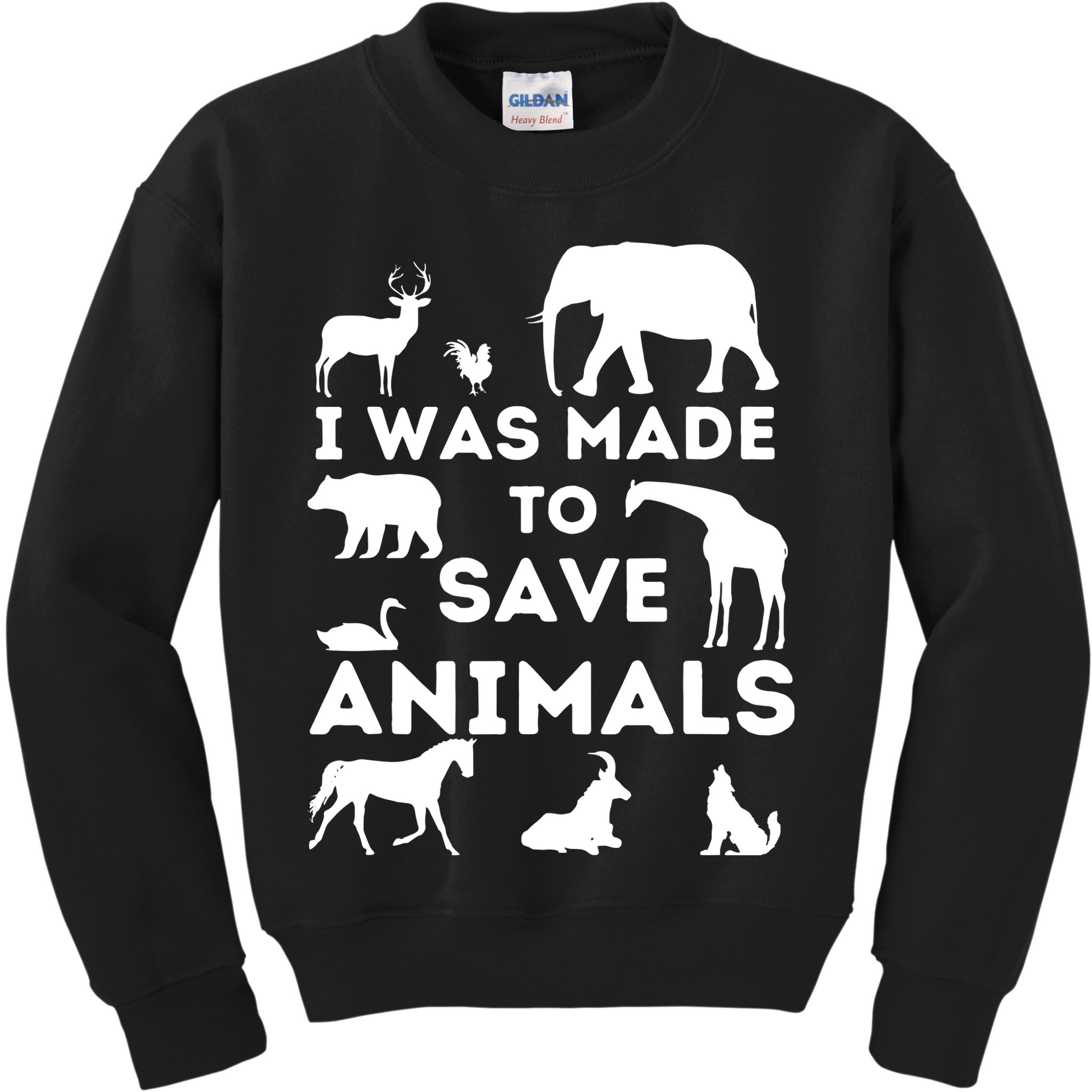 I Was Made To Save Animals Animal Rescue Protection Kids Sweatshirt