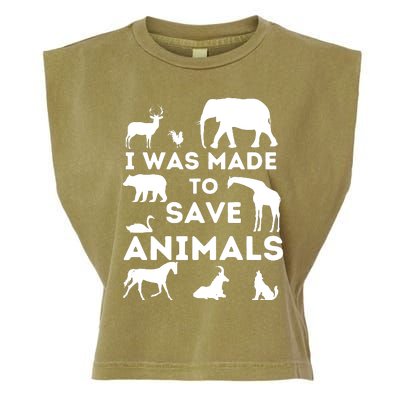 I Was Made To Save Animals Animal Rescue Protection Garment-Dyed Women's Muscle Tee