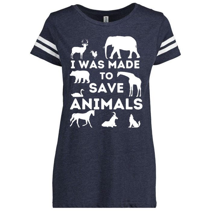 I Was Made To Save Animals Animal Rescue Protection Enza Ladies Jersey Football T-Shirt