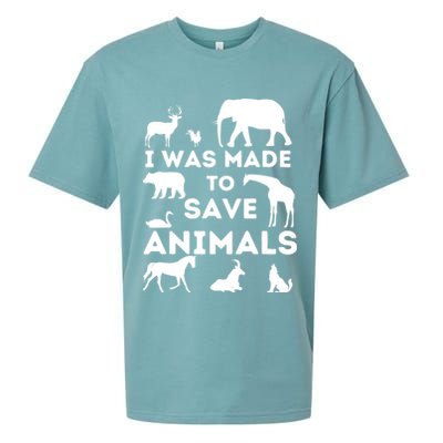 I Was Made To Save Animals Animal Rescue Protection Sueded Cloud Jersey T-Shirt