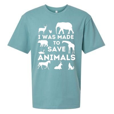 I Was Made To Save Animals Animal Rescue Protection Sueded Cloud Jersey T-Shirt