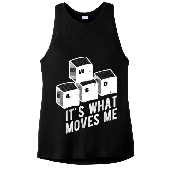 Its What Moves Me Game Wasd Keyboards Gamer Minimal Outfit Gift Ladies PosiCharge Tri-Blend Wicking Tank