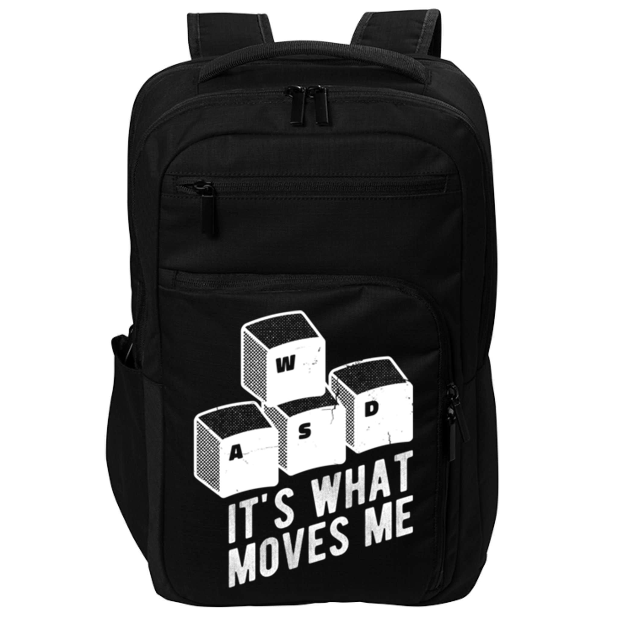 Its What Moves Me Game Wasd Keyboards Gamer Minimal Outfit Gift Impact Tech Backpack