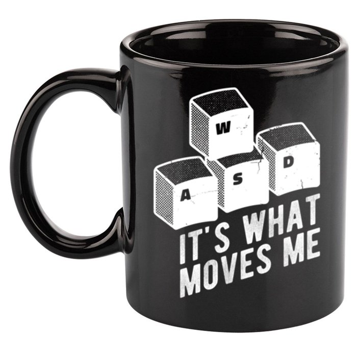 Its What Moves Me Game Wasd Keyboards Gamer Minimal Outfit Gift 11oz C Handle Ceramic Mug
