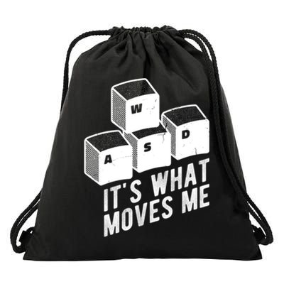 Its What Moves Me Game Wasd Keyboards Gamer Minimal Outfit Gift Drawstring Bag