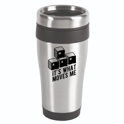 Its What Moves Me Game Wasd Keyboards Gamer Minimal Outfit Gift 16oz Travel Tumbler