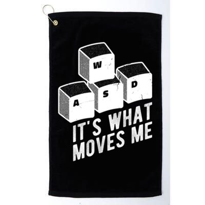 Its What Moves Me Game Wasd Keyboards Gamer Minimal Outfit Gift Golf Towel