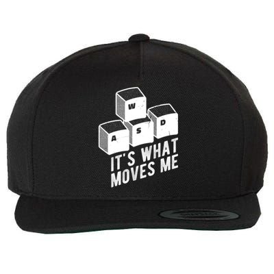 Its What Moves Me Game Wasd Keyboards Gamer Minimal Outfit Gift Wool Snapback Cap