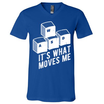 Its What Moves Me Game Wasd Keyboards Gamer Minimal Outfit Gift V-Neck T-Shirt