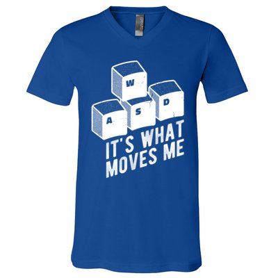 Its What Moves Me Game Wasd Keyboards Gamer Minimal Outfit Gift V-Neck T-Shirt